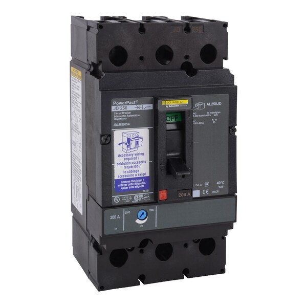 Circuit Breaker, 250A, 2 Pole, 600V AC - JDL26250LC