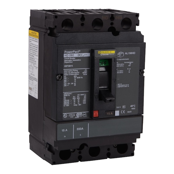 Circuit Breaker, 50A, 3 Pole, 690V AC - HDP36050