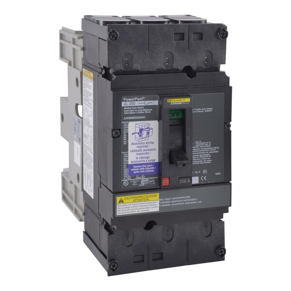 Molded Case Circuit Breaker, 250A, 3 Pole, 600V AC - JLN36000S25AB