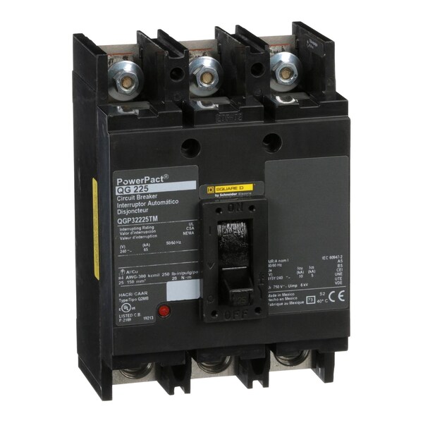 Molded Case Circuit Breaker, 225A, 3 Pole, 240V AC - QGP32225TM