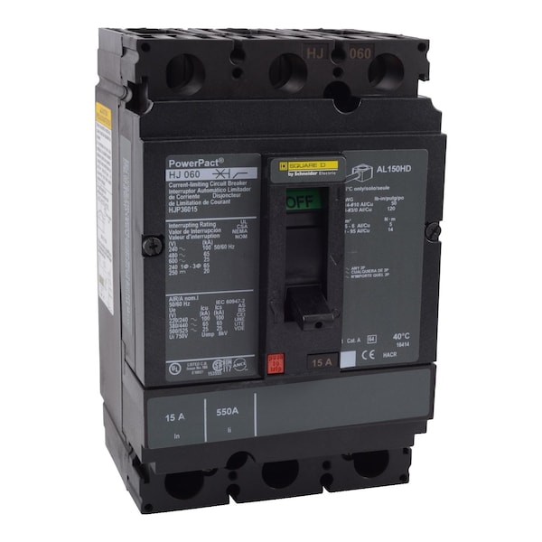 Circuit Breaker, 50A, 3 Pole, 690V AC - HJP36050