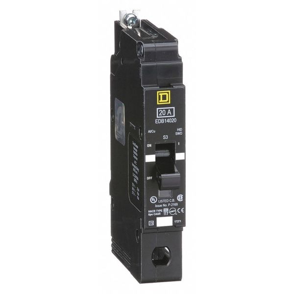 Miniature Circuit Breaker, EDB Series 20A, 1 Pole, 277V AC - EDB14020