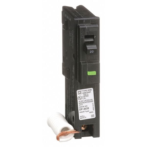 Miniature Circuit Breaker, HOM Series 20A, 1 Pole, 120/240V AC - HOM120AFI