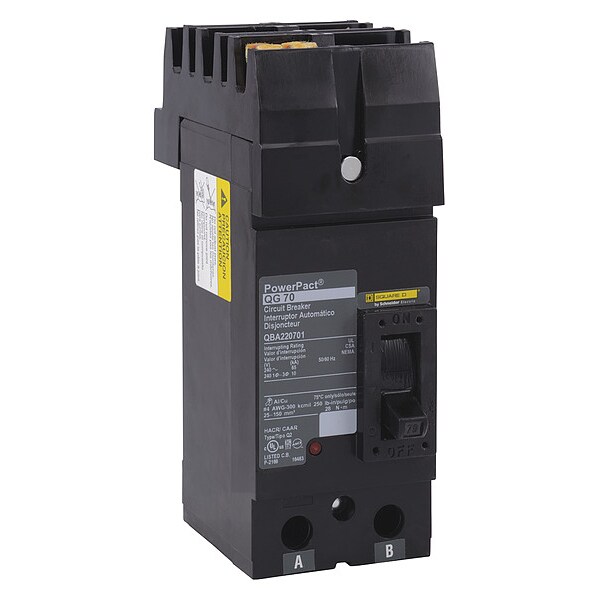 Molded Case Circuit Breaker, 100A, 2 Pole, 240V AC - QBA221002