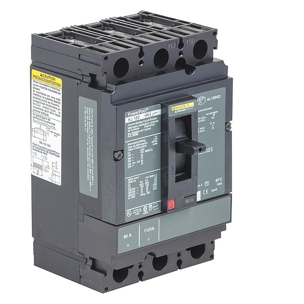 Molded Case Circuit Breaker, 150A, 3 Pole, 600V AC - HJL36150