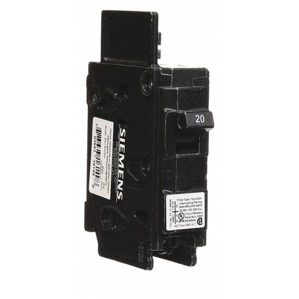 Miniature Circuit Breaker, BQH Series 20A, 1 Pole, 120V AC - BQ1B020H