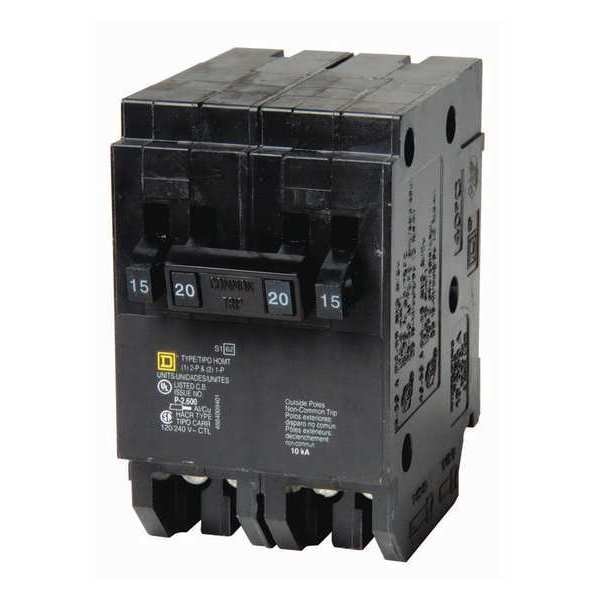 Miniature Circuit Breaker, HOM Series 15A, 1, 2 Pole, 120/240V AC - HOMT1515215