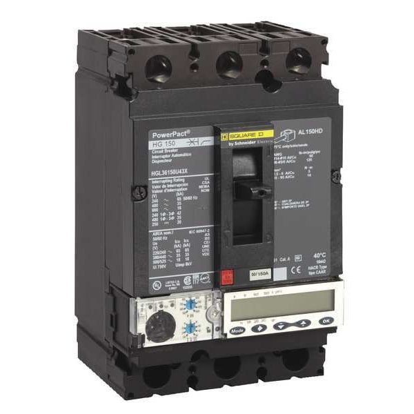 Molded Case Circuit Breaker, HG Series 100A, 3 Pole, 600V AC - HGL36100U43X