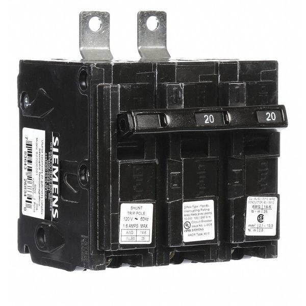 Miniature Circuit Breaker, BL Series 20A, 2 Pole, 120/240V AC - B22000S01