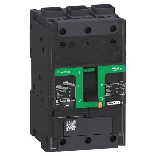 Circuit Breaker, BD 015 Series 15A, 3 Pole, 525V AC, B Curve