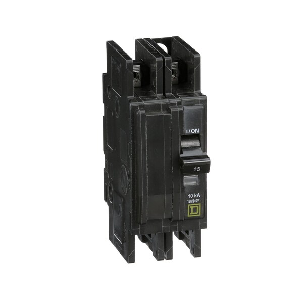 Miniature Circuit Breaker, QOU Series 15A, 2 Pole, 120/240V AC