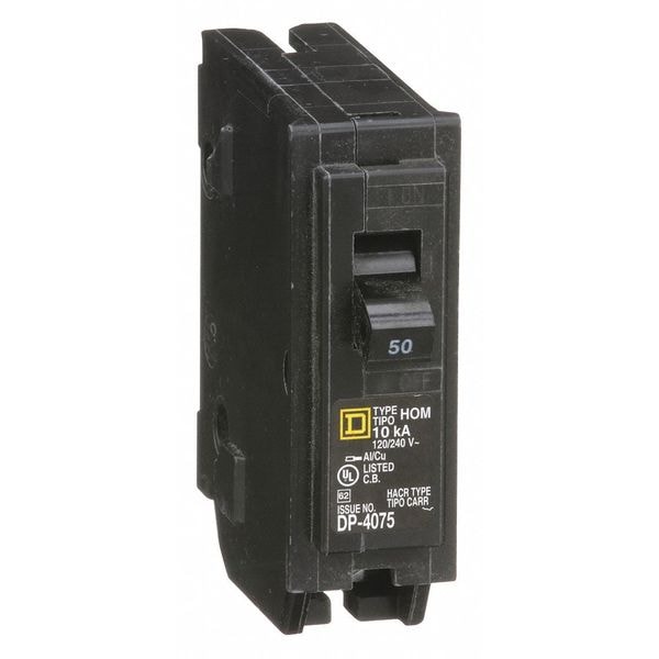 Miniature Circuit Breaker, HOM Series 50A, 1 Pole, 120/240V AC