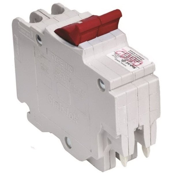 Square D Stab-lok Circuit Breaker, Mini, Type NA, 20 A, 2 -Pole, 120/240 V, Plug Mounting, White