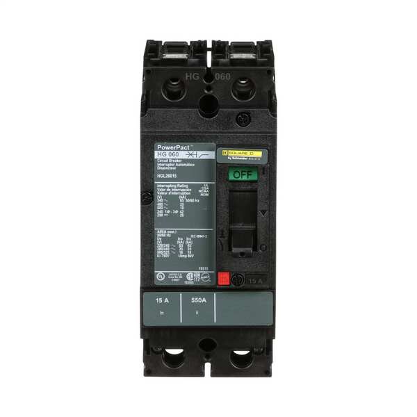 Molded Case Circuit Breaker, HG Series 15A, 2 Pole, 600V AC