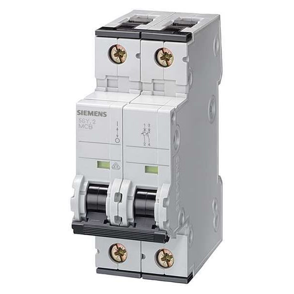 Circuit Breaker, 5SY6 Series 63A, 2 Pole, 230/400V AC, B Curve