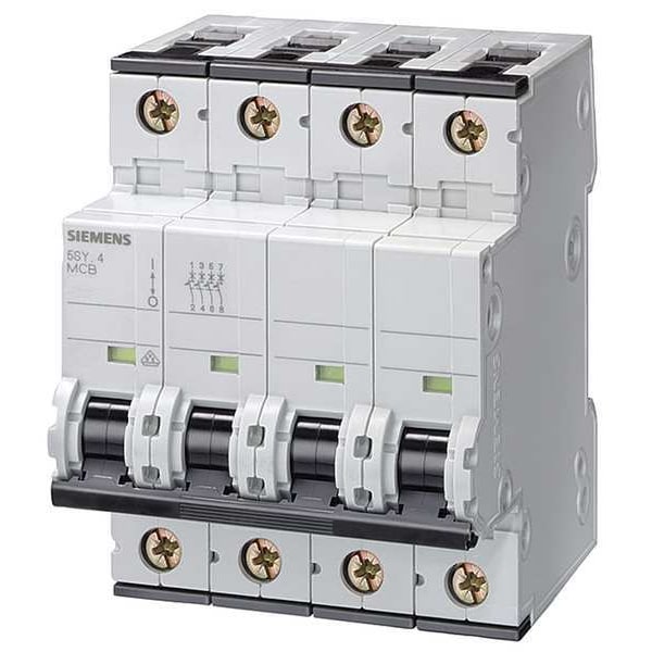 Circuit Breaker, 5SY4 Series 10A, 3+N Pole, 400V AC, A Curve