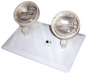 2 Head Recessed Emergency Fixture w/Battery & Remote Capability, White Housing, 120/277V
