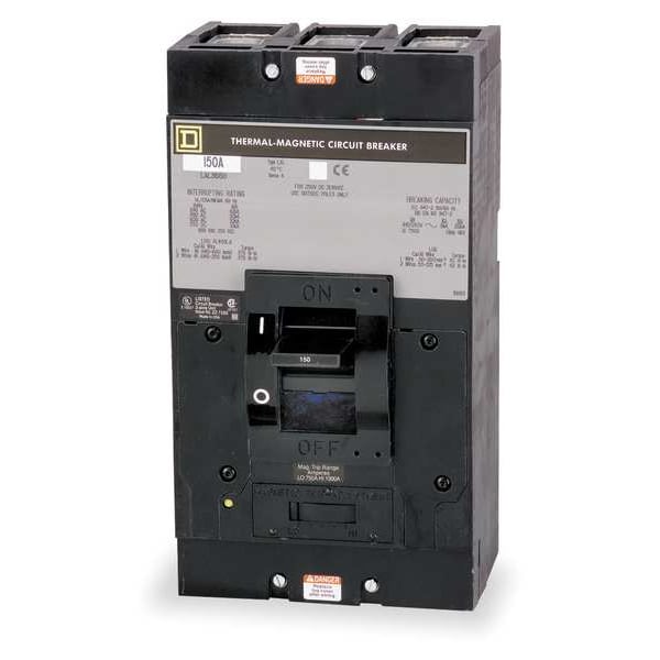 Molded Case Circuit Breaker, LAL Series 150A, 3 Pole, 600V AC