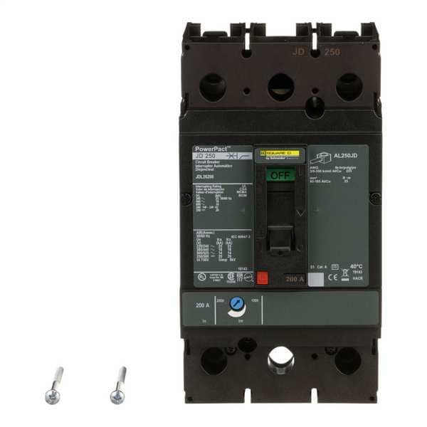 Molded Case Circuit Breaker, JD Series 200A, 2 Pole, 600V AC