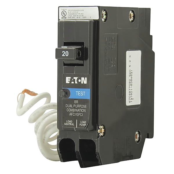 Circuit Breaker, BR Series 20A, 1 Pole, 120V AC - BRN120DF - G3632357