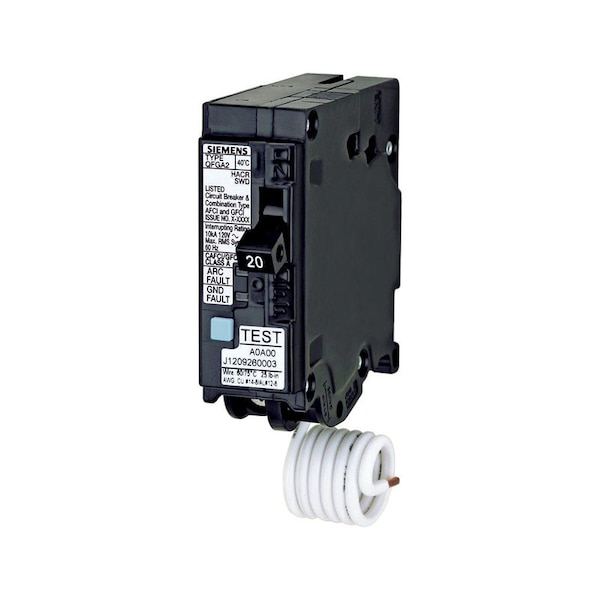 Circuit Breaker, QFGA2 Series 20A, 1 Pole - Q120DF - G8660956