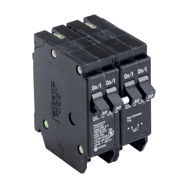 Circuit Breaker, BQ Series 30A, 4 Pole, 120/240V AC - BQ230230 - G8626890