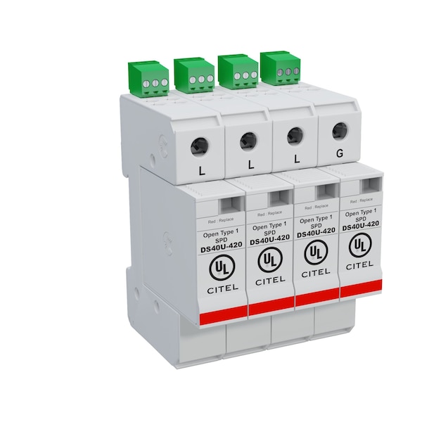 AC DIN Rail Protector, 3 Phase, 600V - DS44US-600D