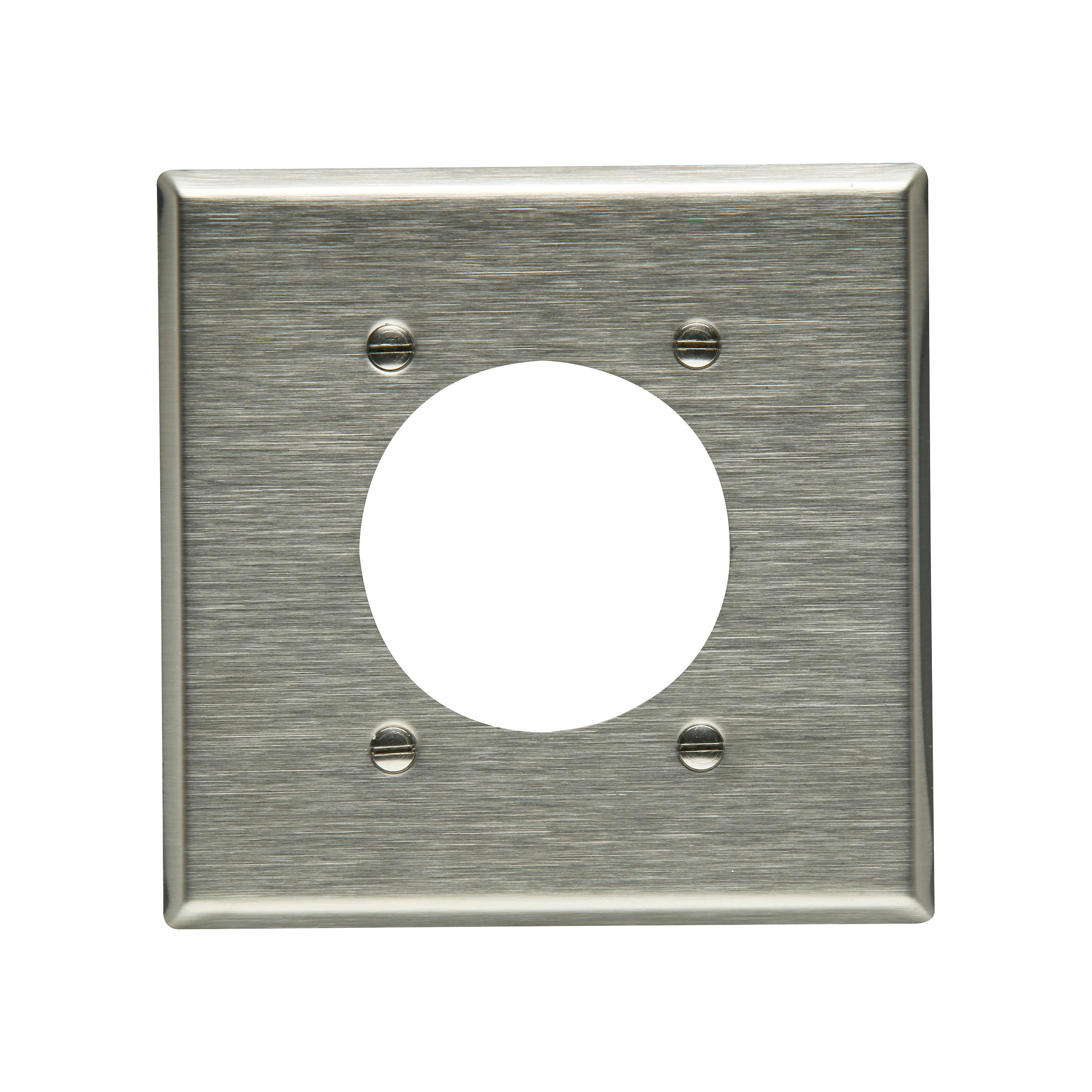 Eaton Power Outlet And Locking Wallplate, Stainless Steel, 2.15" Hole Cutout, Stainless Steel, Two-Gang, Standard, Ed Box