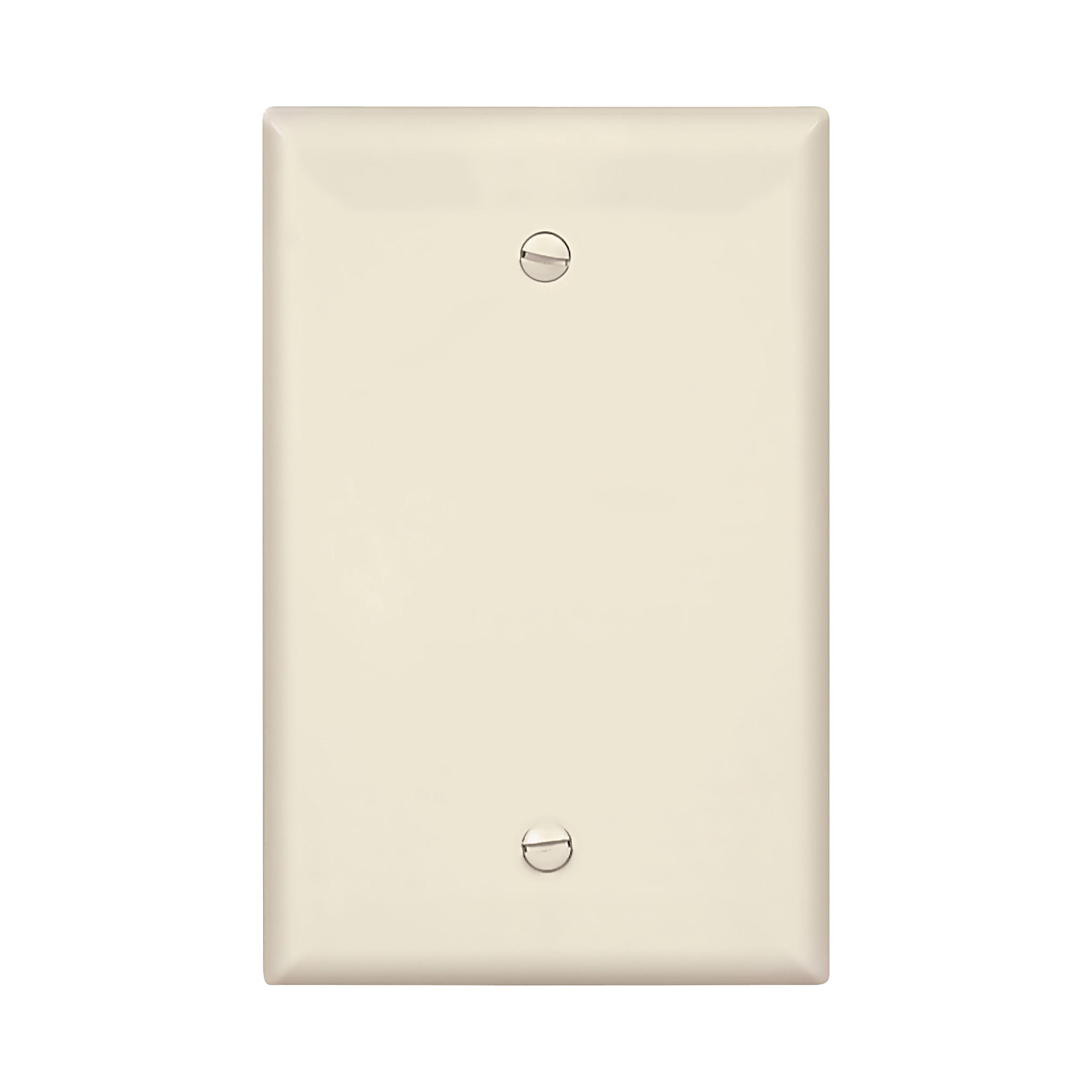 Eaton Blank Wallplate, Box Mount, Lt. Almond, Blank Cutout, Polycarbonate, Single-Gang, Mid-Size