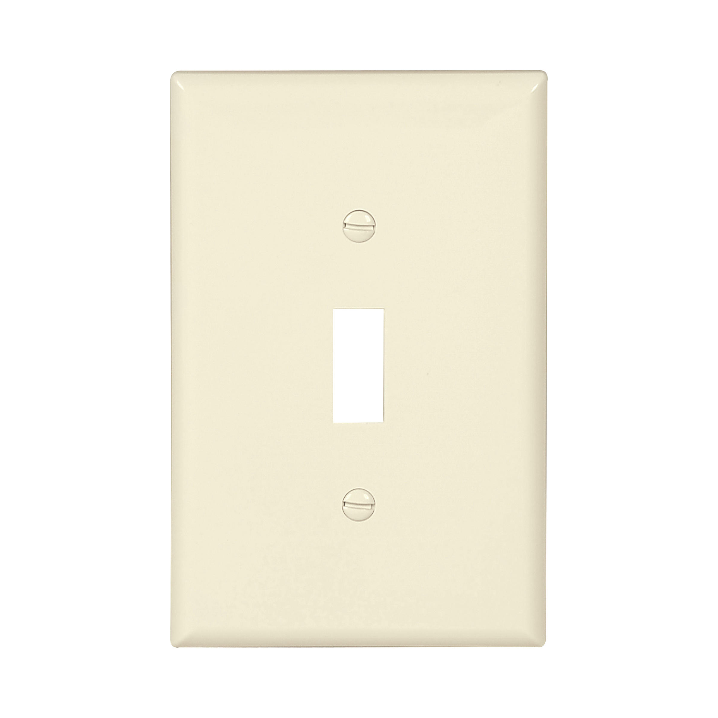 Eaton Toggle Wallplate, Lt. Almond, Toggle Cutout, Polycarbonate, Single-Gang, Mid-Size