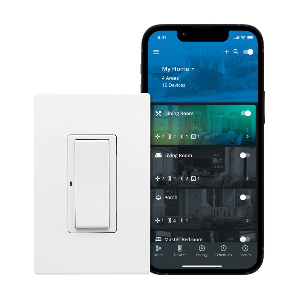 Eatonwi-Fi Smart Decorator Switch, Residential, Neutral Required, 120V, 60 Hz, 15A, 1/2Hp, White, Led, Cfl, Inc, Mlv, Elv, Three-Way, Single-Pole, Multi-Location, Es, Wifi