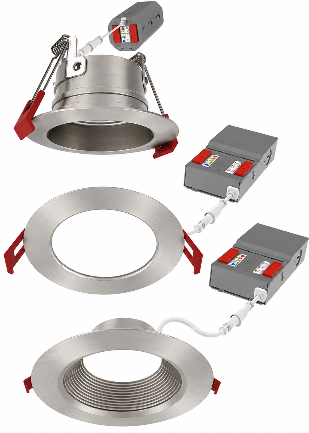 Lithonia WF4 ADJ SWW5 90CRI BN M6 - 4In Wafer-Thin Led Downlight, Adjustable Trim, Switchable Cct 2700K, 3000K, 3500K, 4000K, And 5000K, 90+ Cri, Brushed Nickel, Master Pack Of 6