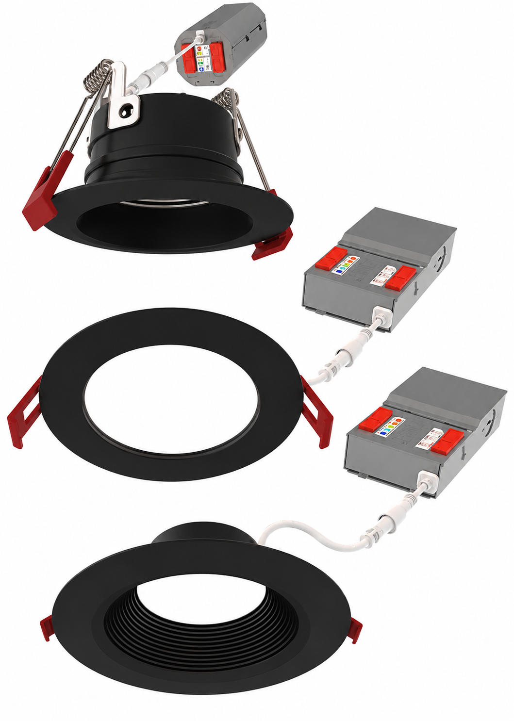 Lithonia WF4 ADJ SWW5 90CRI MB M6 - 4In Wafer-Thin Led Downlight, Adjustable Trim, Switchable Cct 2700K, 3000K, 3500K, 4000K, And 5000K, 90+ Cri, Matte Black, Master Pack Of 6