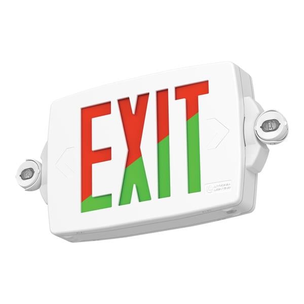 Quantum ThermoPlastic Exit/Unit Combo, Red/Green, Emergency Operation - LHQM S W RG MVOLT HO M6