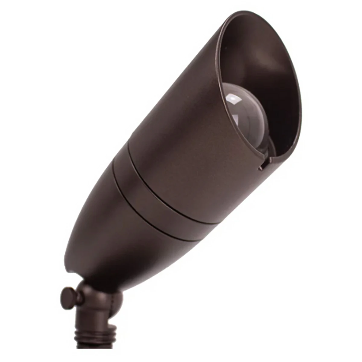 Slim Bullet LED Landscape Light With Shroud- 8 Watts - 700 Lumens - 120V - Color Tempurature Selectable 30K/40K/50K  - Knuckle Mount - Oil Rubbed Bronze Finish
