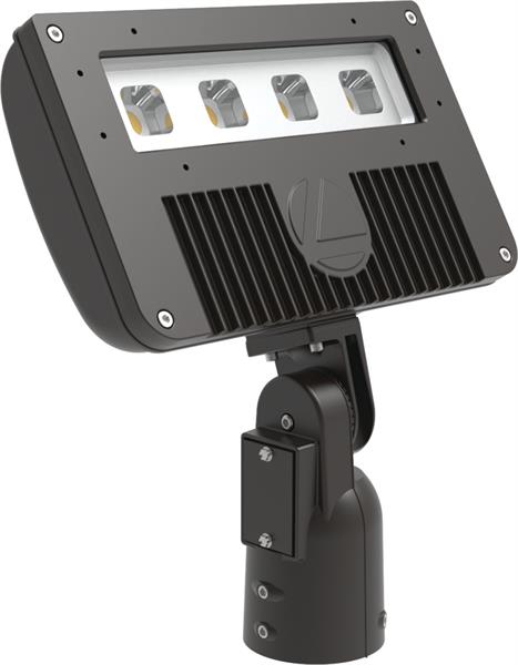 D-Series Size 2 LED Flood Luminaire, LED, Up to 12539 lumens, 4000K, 70CRI, Narrow spot, 120-277V, Integral Slipfitter, Dark bronze finish, super durable - DSXF2 LED P3 40K 70CRI NSP MVOLT IS DDBXD