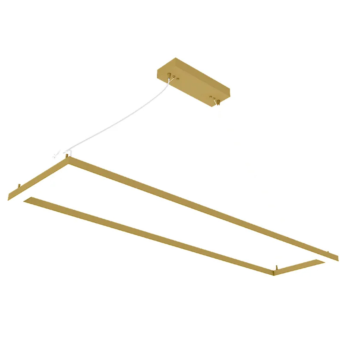Suspended Frame LED Pendant - 4x1 Foot - Multi Watt Selectable 40/50/60 Watts - Color Temperature Selectable 30/35/40K - 120-277V - Gold Finish