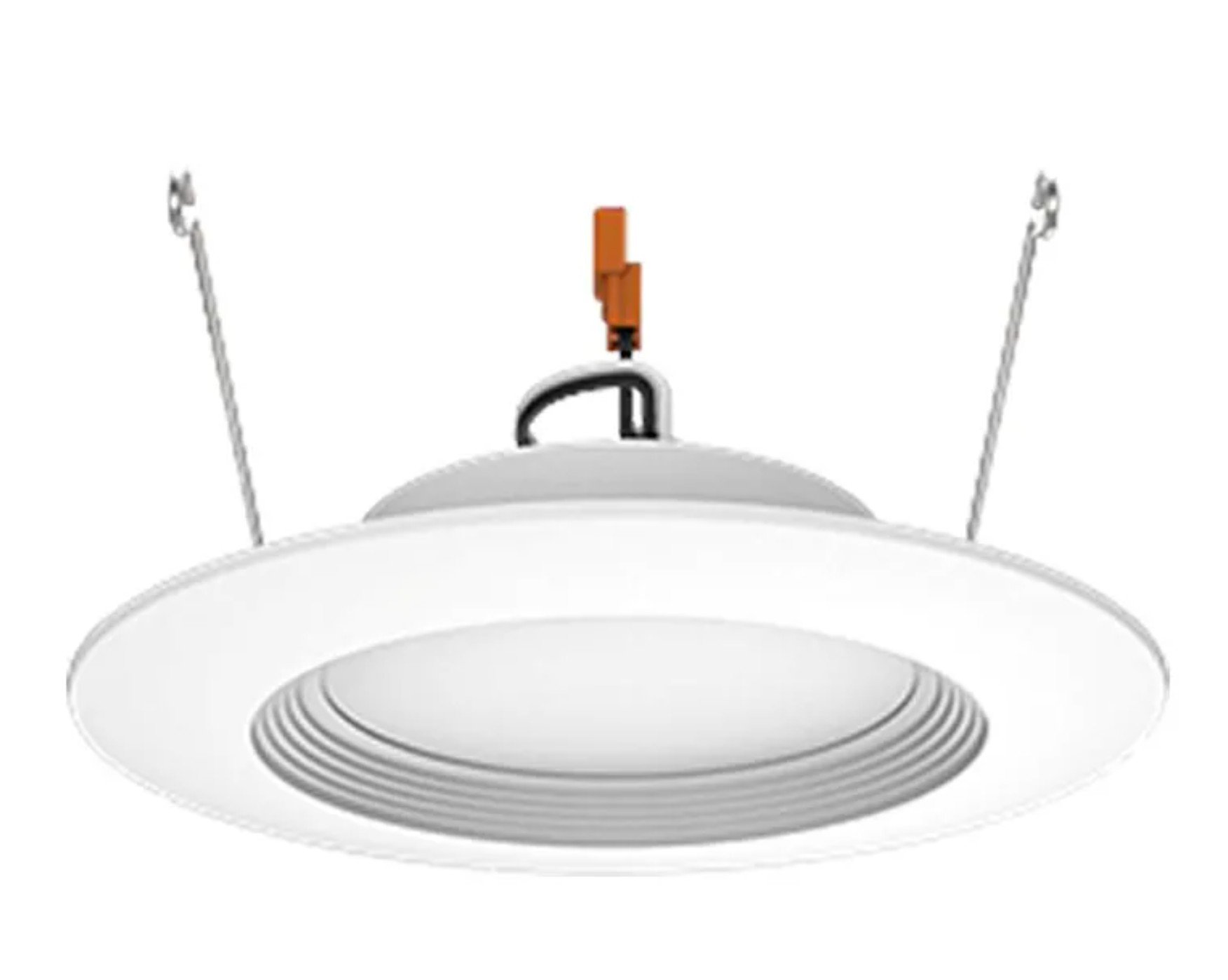 6 Inch LED Recessed Downlight With Baffle Trim- 10 Watt - 1000 Lumens - Color Selectable 27K/30K/40K/50K/65K - 120V - Recessed Can Required - Dimmable
