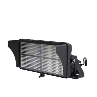 LED stadium flood light, black housing, high lumen output, studio image