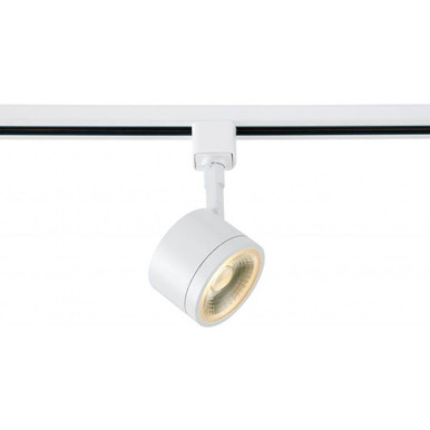 Low Profile LED Track Lighting Fixture with Round Head - White Finish - 36 Deg Beam - 12 Watt - 820 Lumens - 3000K Soft White -12 Watt - 120V - Dimmable - 3 Contact Halo Style