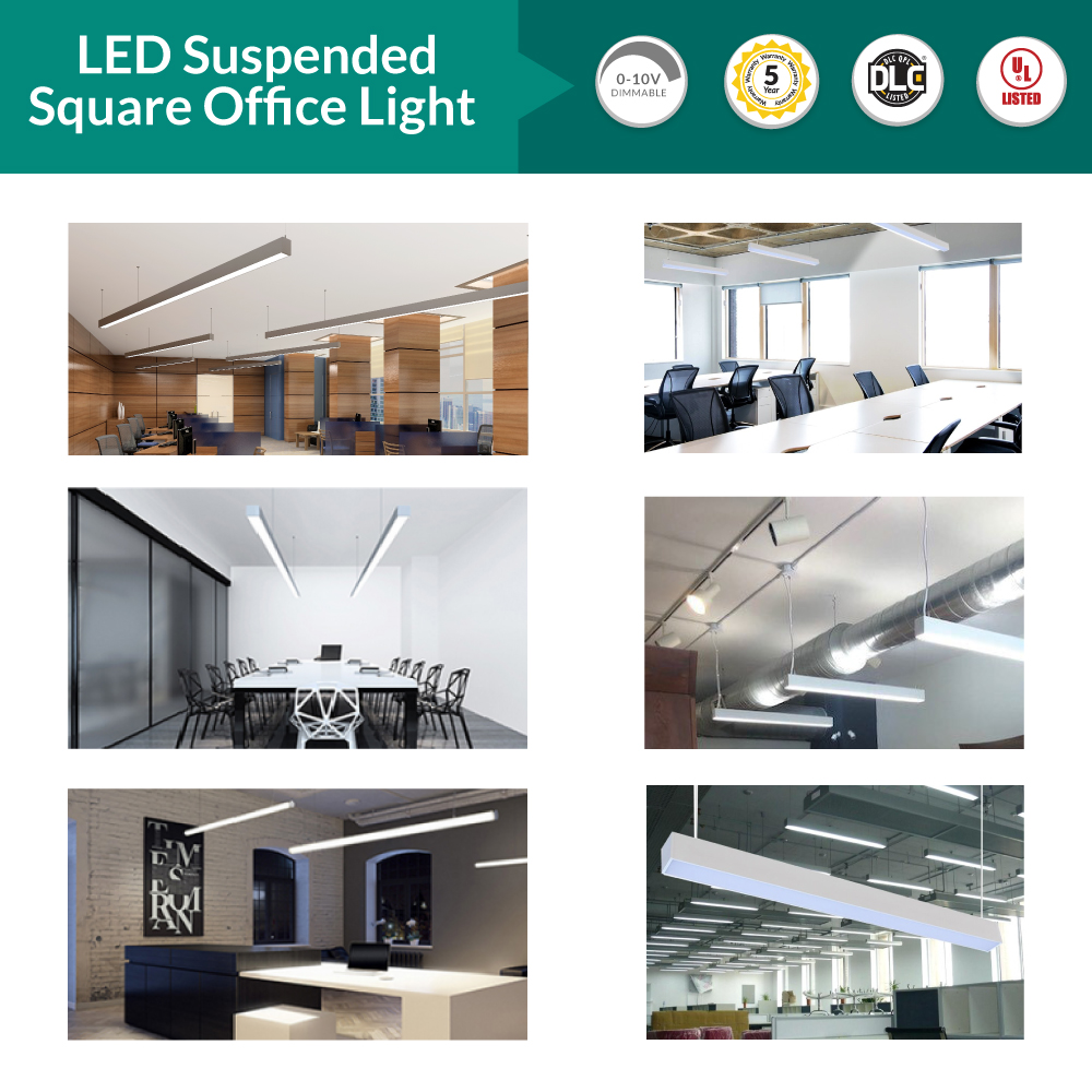 LED Conference Room Lighting -  Suspended Office Light - 5000K Daylight Color Temperature