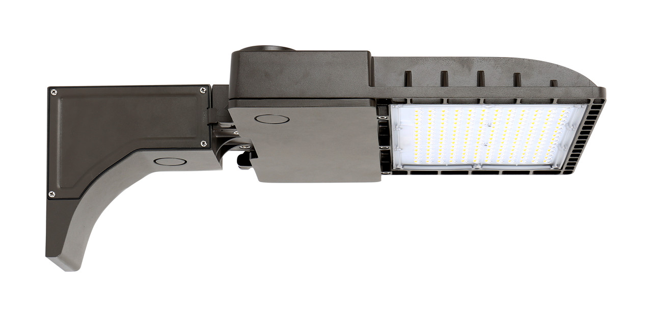 105 Watt LED Parking Lot Area Light - Wall Mount - 13800 Lumens - 5000K Daylight - 480V - Bronze Finish