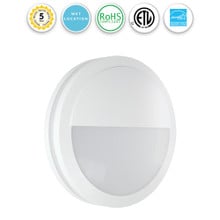 Motion Sensor LED Bulkhead Eye-Lid Style - Ceiling or Wall Mount - Outdoor Wet Location UL Listed - 14 Watt - 1400 Lumens - 4000K - With White Finish