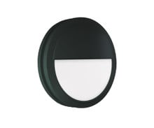 Motion Sensor LED Bulkhead Eye-Lid Style - Ceiling or Wall Mount - Outdoor Wet Location UL Listed - 14 Watt - 1350 Lumens - 3000K - With Black Finish