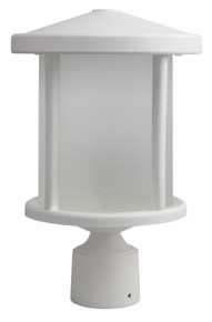 Tuscano Incandescent Polycarbonate Post Light - White Finish - UL Listed Wet