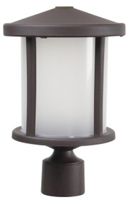 Tuscano Incandescent Polycarbonate Post Light - Bronze Finish - UL Listed Wet