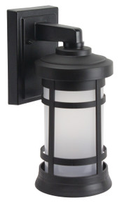 Milano LED Small Polycarbonate Wall Light - Black Finish - UL Listed Wet - 13 Watt - 1140 Lumens - 3000K Soft White