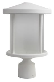 Tuscano LED Polycarbonate Post Light - White Finish - UL Listed Wet - 13 Watt - 1280 Lumens - 4000K Cool White