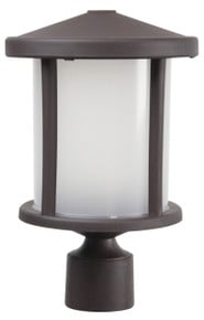 Tuscano LED Polycarbonate Post Light - Bronze Finish - UL Listed Wet - 13 Watt - 1140 Lumens - 3000K Soft White
