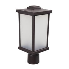 Napoli LED Polycarbonate Post Light - Bronze Finish - UL Listed Wet - 13 Watt - 1140 Lumens - 3000K Soft White